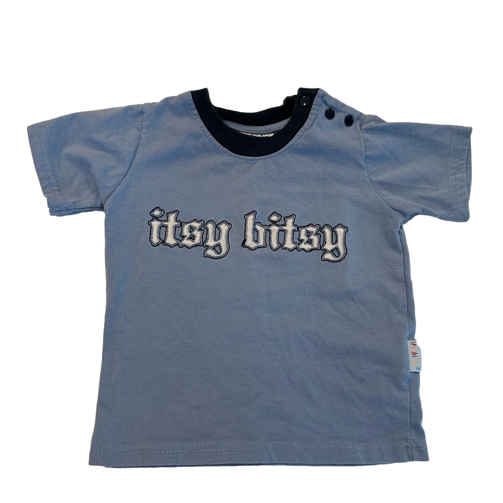 10/20$ baby blue Itsy Bitsy t-shirt size 9-12 months